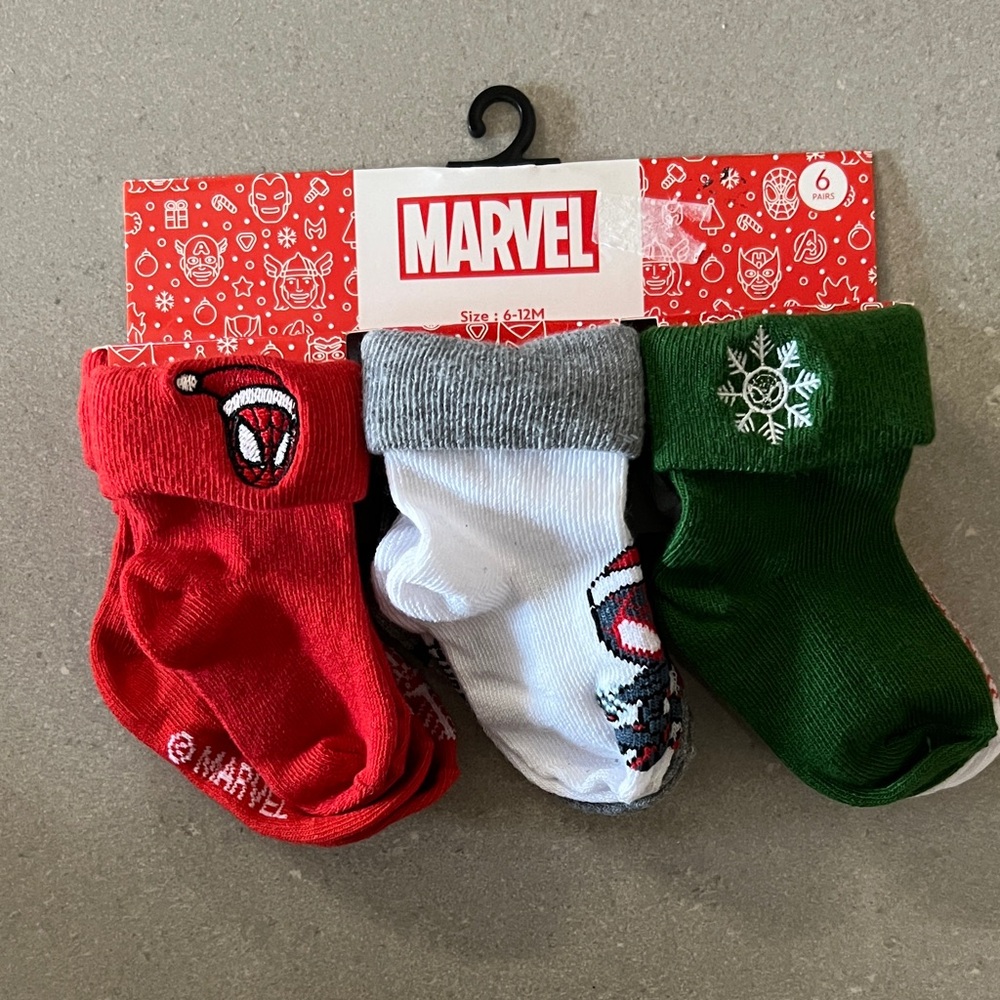 Marvel Baby Socks Set - Red, White, and Green